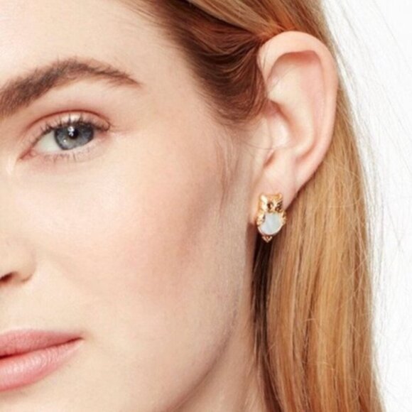 kate spade Jewelry - Kate Spade Into the Woods Pearl Owl Stud Pair of Earrings Mother of Pearl Gold